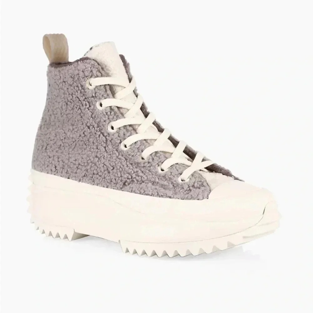 Converse Run Star Hike Sherpa Sneakers Women’s 9.5 Chuck Taylor Shoes Platform